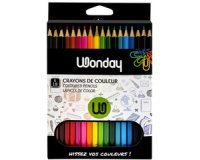 Crayons de couleur, étui carton de 18