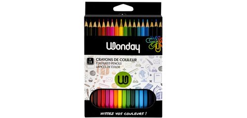 Color pencils, cardboard case of 18