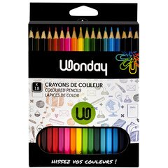 Crayons de couleur, étui carton de 18