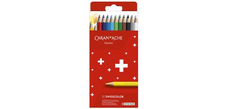 Crayons de couleur Swisscolor,étui carton de 12