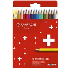 Crayons de couleur Swisscolor,étui carton de 18