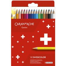 Crayons de couleur Swisscolor,étui carton de 18