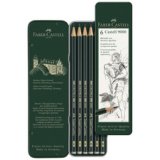 FABER-CASTELL Crayon graphite CASTELL 9000, étui métal de 6