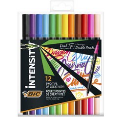 BIC Feutre DUAL BRUSH, 2en1, étui de 12, couleurs assorties