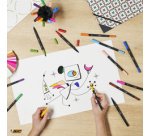 BIC Feutre DUAL BRUSH, 2en1, étui de 12, couleurs assorties