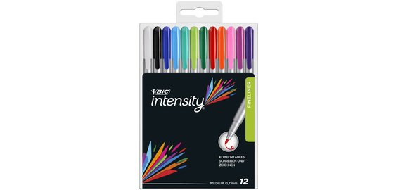 BIC Stylo feutre Intensity Medium, étui de 12, assorti