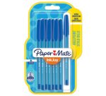 Stylo bille Paper Mate Inkjoy 100 à capuchon pointe moyenne 1 mm - Pochette de 8
