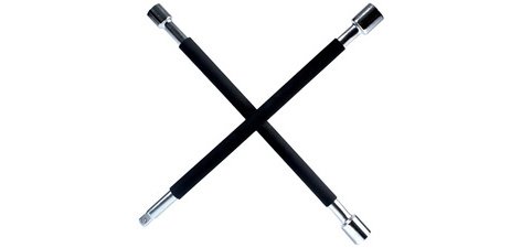 Clé en croix pour véhicule, revêtement en caoutchouc