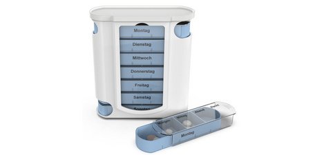Weekly pill organizer, for 7 days, 4 compartments