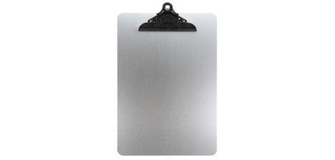 Clamp menu holder, A4, metal, silver