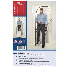 Porte anti-poussière PEBD, (L)1.200 x (H)2.200 mm