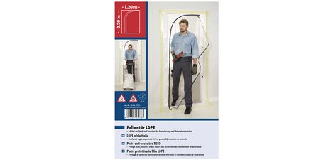 Porte anti-poussière PEBD, (L)1.200 x (H)2.200 mm