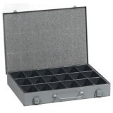 Valise en métal pour petites pièces, avec compartiments fixes EuroPlus Metall 34/18, gris