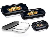 Gratineerschaal "Cucina", vierkant, met deksel