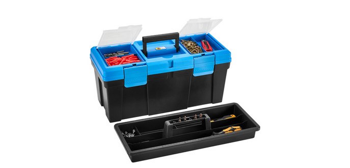 Werkzeugkasten McPlus Promo 20, PP, schwarz/gelb