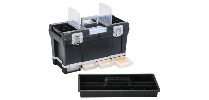 McPlus Depot Werkzeugkasten >S< 23, PP, schwarz