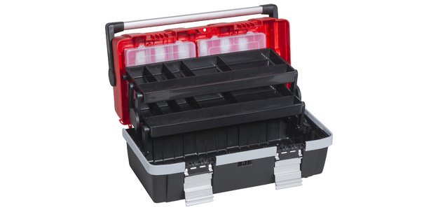 McPlus Alu Werkzeugkasten >C< 18, PP, rot/schwarz