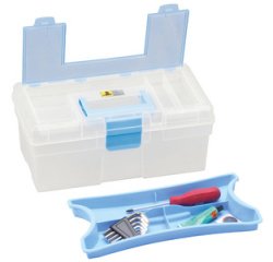 Boîte de rangement McPlus Clear 12.5, PP, bleu