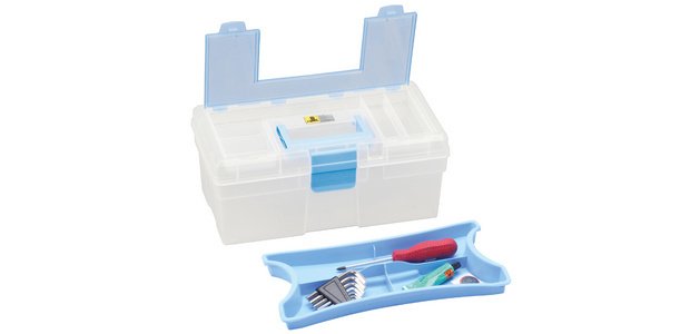 Boîte de rangement McPlus Clear 12.5, PP, bleu