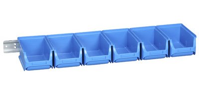 Set of 6 bins with beak and wall rail ProfiPlus Set 2/7