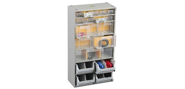 Metal storage cabinet for small parts VarioPlus Depot >M< 40
