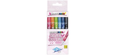 Marqueur créatif SILVER  OUTLINE, étui de 6