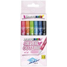 Marker SILVER OUTLINE creatief - etui van 6 stuks