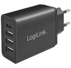 Chargeur secteur USB avec 4 ports USB, noir