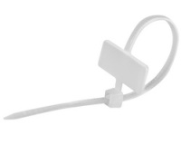 Attache-câbles avec champ d'inscription, blanc
