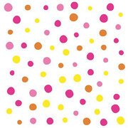 Servet met motief 'Colourful Dots', 330x330 mm, roze