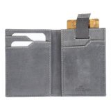 Porte-cartes de crédit, RFID, en cuir, gris