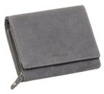 Leren damesportefeuille RFID, grijs