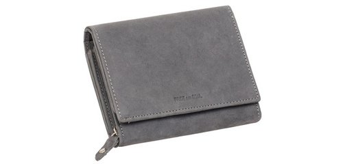 Leren damesportefeuille RFID, grijs