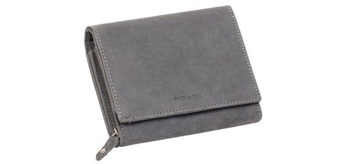 Leren damesportefeuille RFID, grijs