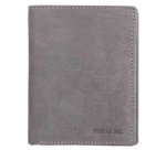 Portefeuille RFID, format portrait, cuir, gris