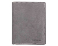 Portefeuille RFID, format portrait, cuir, gris