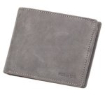 Portemonnee RFID horizontaal grijs leder