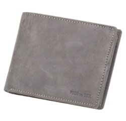 Portefeuille RFID, format paysage, cuir, gris