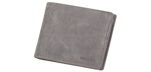 Portemonnee RFID horizontaal grijs leder