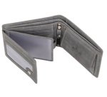 Portemonnee RFID horizontaal grijs leder