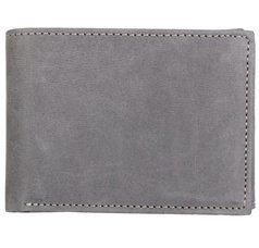 Mini portefeuille RFID, format paysage, cuir,gris