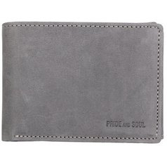 Leren portefeuille RFID, liggend formaat, grijs