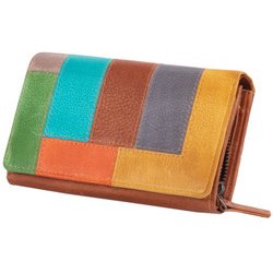 Portefeuille pour dames, en cuir, multicolore