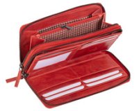 Portefeuille pour dames, en cuir, couleur : gris-brun