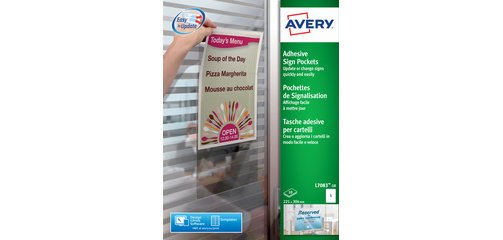 Pochette adhésive de signalisation, (L)221 x (H)304 mm