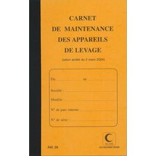 Onderhoudsboekje 'Appareils de levage' Franstalig 32 pagina's