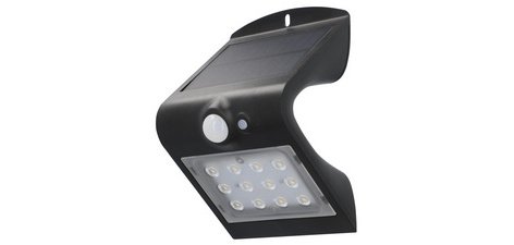 uniTEC Lampe solaire murale LED à détecteur de présence,noir