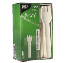 Fourchette à gâteau en papier 'pure', blanc