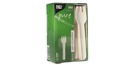Papierkuchengabel 'pure', weiß