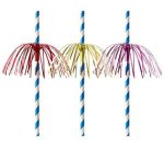 Paille en papier 'Feu d'artifice', 200mm, bleu/blanc